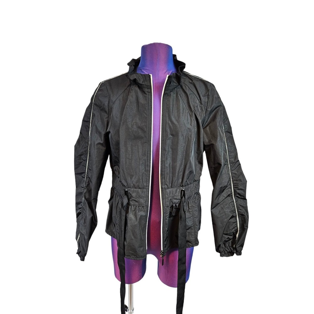 White House Black Market Black Lightweight Windbreaker Jacket Size 10 Women N56 - Picture 11 of 12